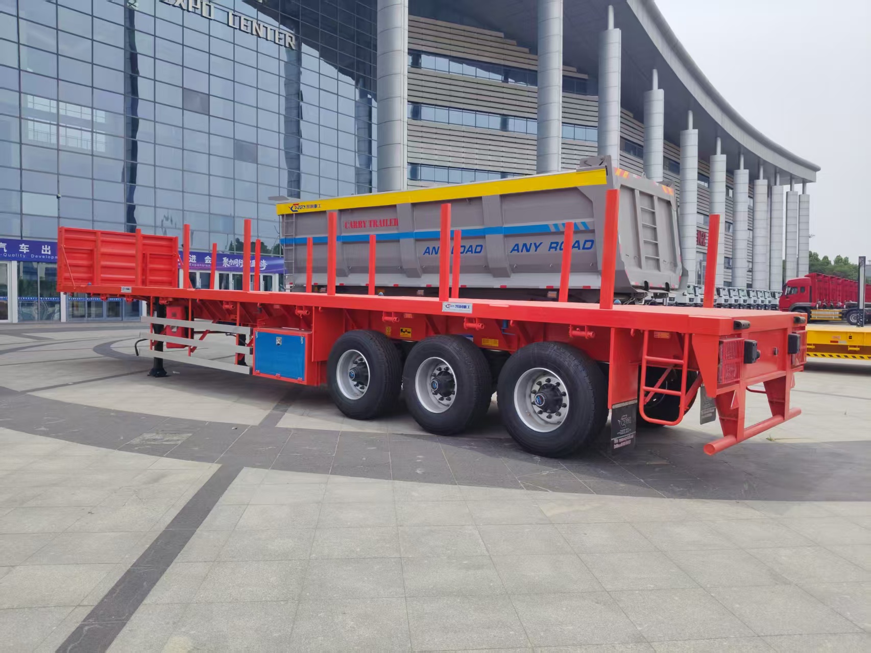 Multi-purpose Flatbed Semi-Trailer, Platform Length 2-13m Optional, for General Cargo Transport
