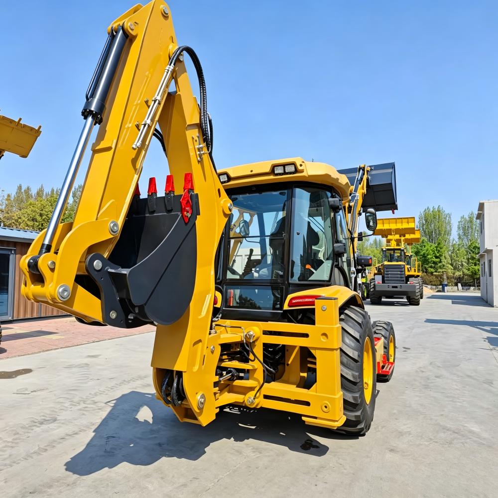 AM388 Backhoe Loader, 75KW Power, 7.5 Ton, Front Loader & Rear Excavator, 4WD