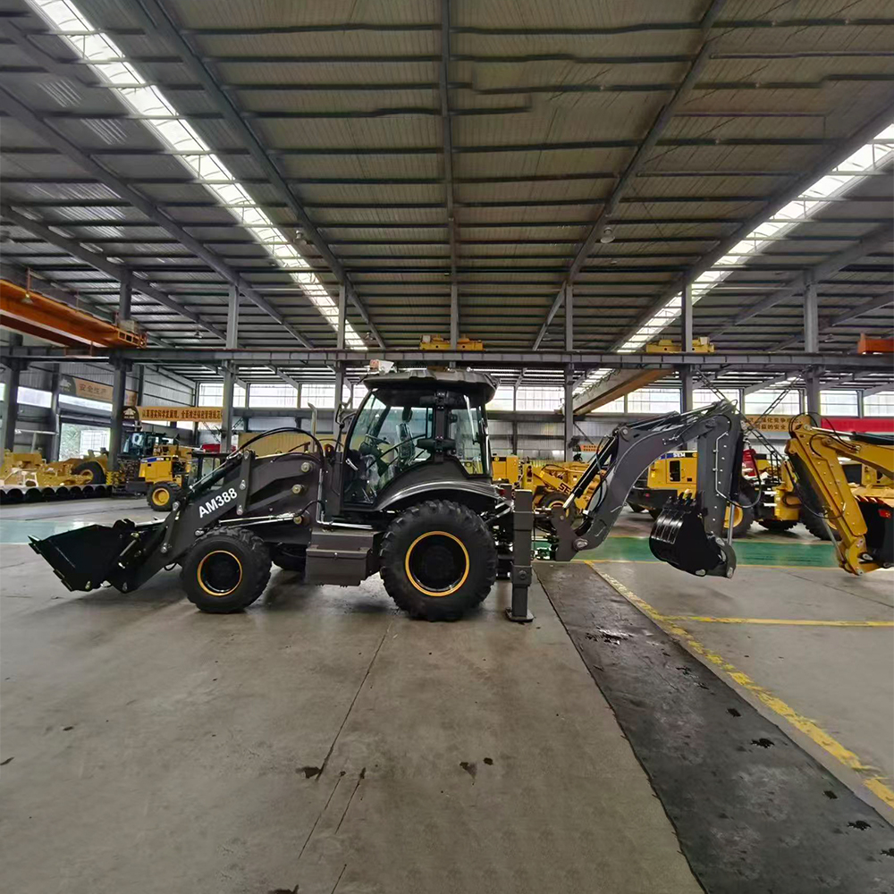 AM388 Backhoe Loader, 75KW Power, 7.5 Ton, Front Loader & Rear Excavator, 4WD
