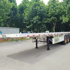 4-Axle Flatbed Semi-Trailer, Standard Container Locks, Heavy-duty for Cross-border Logistics