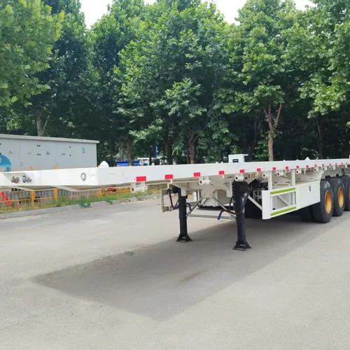 4-Axle Flatbed Semi-Trailer, Standard Container Locks, Heavy-duty for Cross-border Logistics