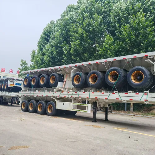 4-Axle Flatbed Semi-Trailer, Standard Container Locks, Heavy-duty for Cross-border Logistics