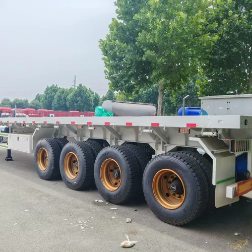 4-Axle Flatbed Semi-Trailer, Standard Container Locks, Heavy-duty for Cross-border Logistics