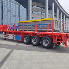 Multi-purpose Flatbed Semi-Trailer, Platform Length 2-13m Optional, for General Cargo Transport