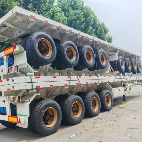 4-Axle Flatbed Semi-Trailer, Standard Container Locks, Heavy-duty for Cross-border Logistics