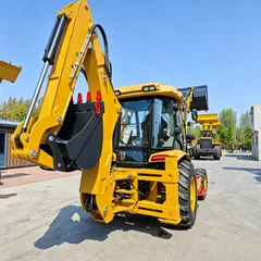 AM388 Backhoe Loader, 75KW Power, 7.5 Ton, Front Loader & Rear Excavator, 4WD