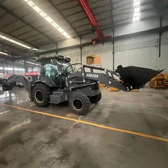AM388 Backhoe Loader, 75KW Power, 7.5 Ton, Front Loader & Rear Excavator, 4WD