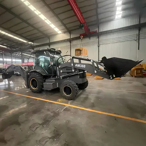 AM388 Backhoe Loader, 75KW Power, 7.5 Ton, Front Loader & Rear Excavator, 4WD
