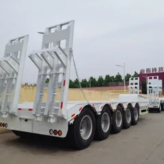 13m Low-bed Semi-trailer, 3/4/5 Axles Optional, 1200R24 Steel Wire Tires