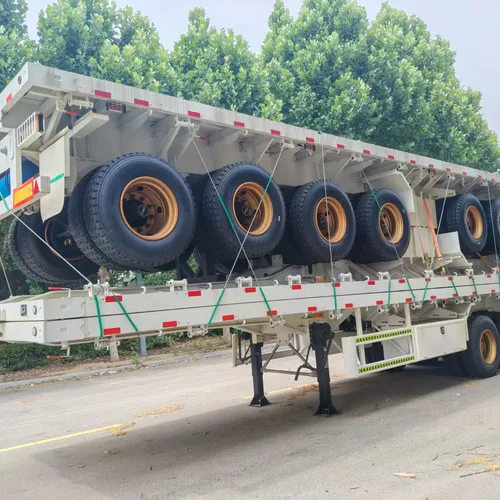 4-Axle Flatbed Semi-Trailer, Standard Container Locks, Heavy-duty for Cross-border Logistics