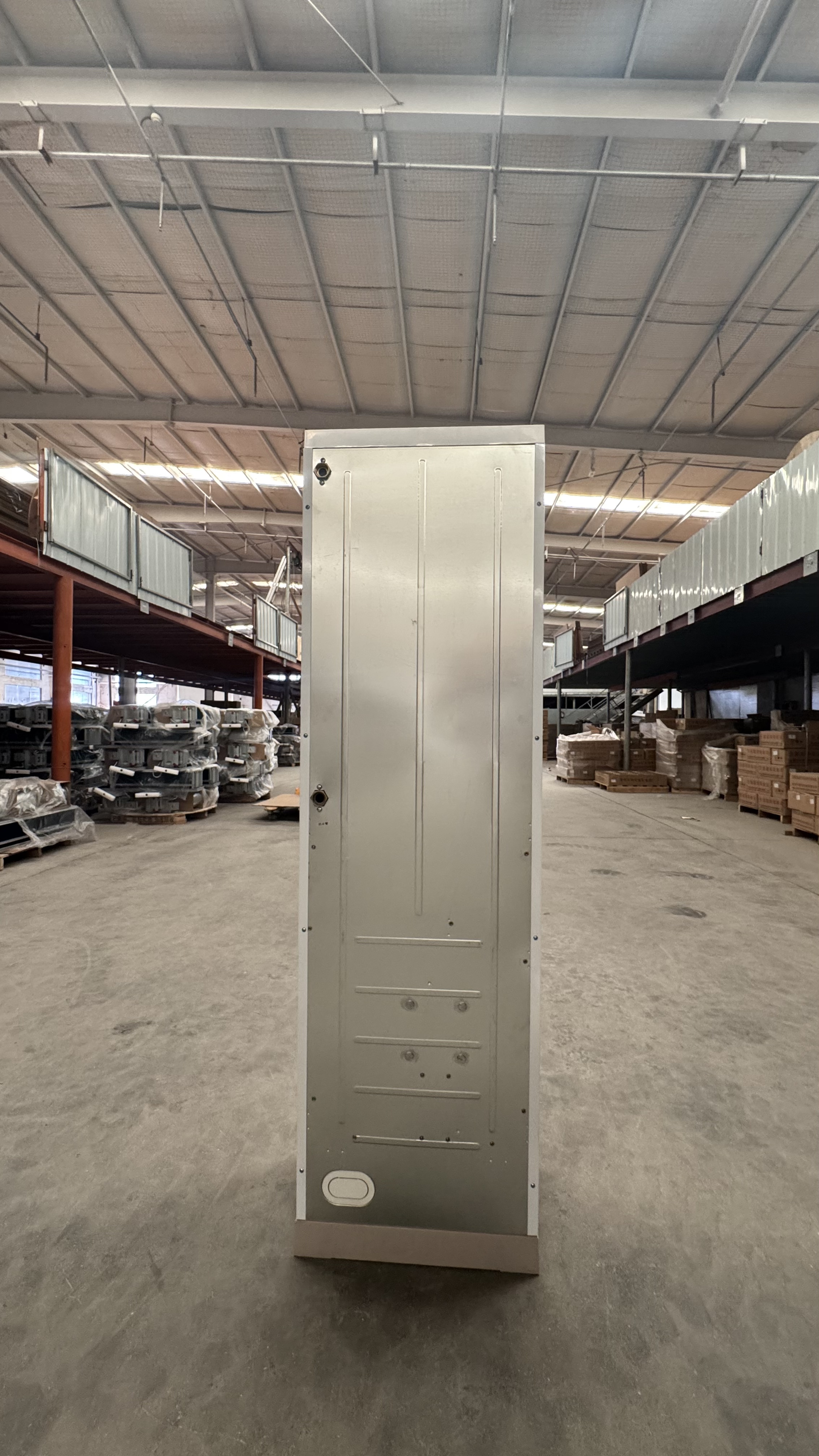 Tempered Glass Vertical Cabinet Fan Coil Unit FP-204LM | Floor Standing Water Cooling Heating FCU for 55-60㎡ Room