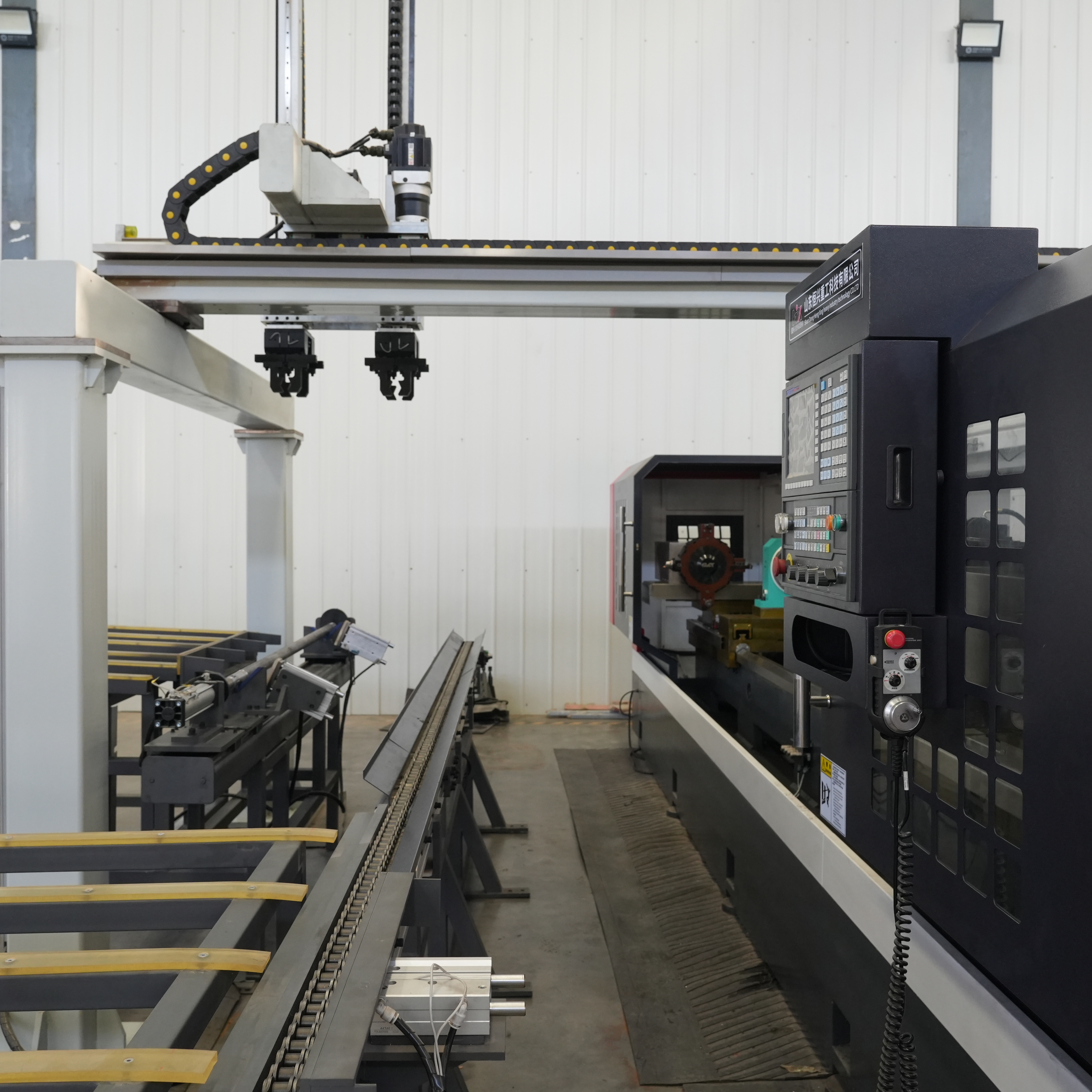 HX-70150-95 Dual-spindle CNC Lathe with Truss Manipulator, Fully Automatic Loading & Unloading Precision Machining Equipment