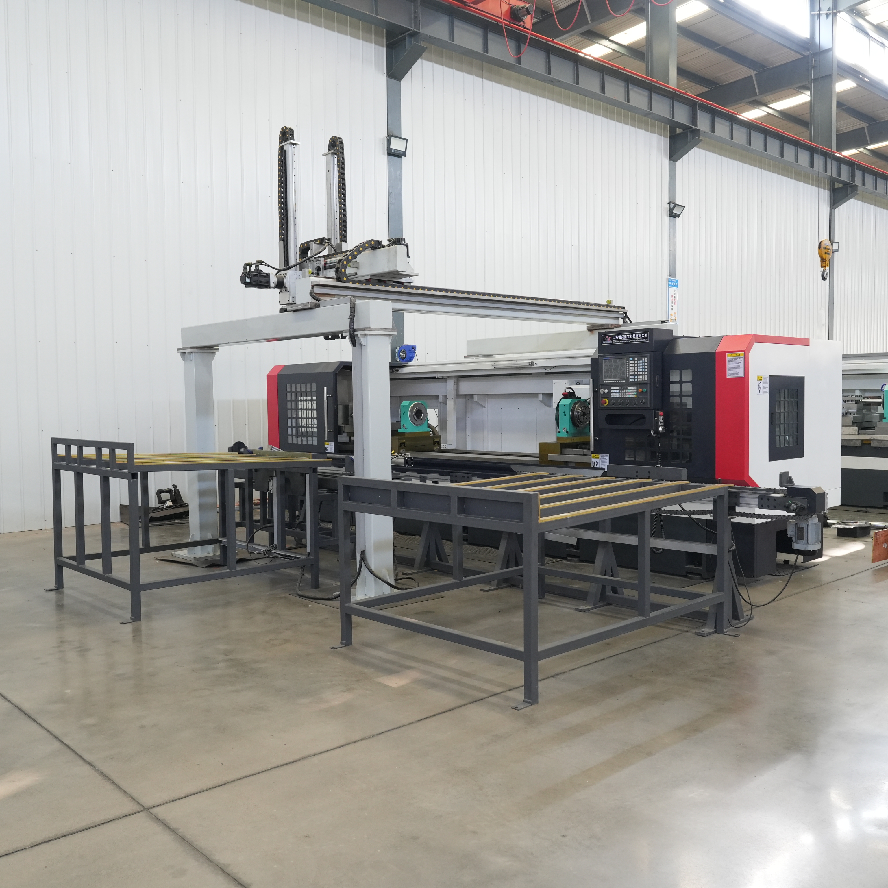 HX-70150-95 Dual-spindle CNC Lathe with Truss Manipulator, Fully Automatic Loading & Unloading Precision Machining Equipment