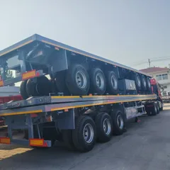 3 Axle Flatbed Semi Trailer For Heavy Cargo Transport