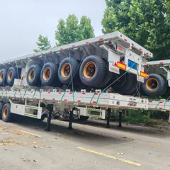 3 Axle Flatbed Semi Trailer For Heavy Cargo Transport