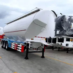 48m³ Vertical 4-Bay Bulk Cement Tank Semi-Trailer, Fly Ash Powder Transport Tanker
