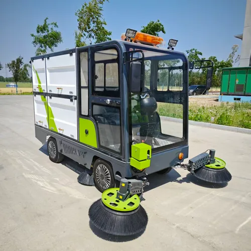 YJ Single Hanging Bin Fully Enclosed Ride-on Road Sweeper, Lithium Battery Municipal Street Cleaning Vehicle