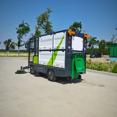 YJ Single Hanging Bin Fully Enclosed Ride-on Road Sweeper, Lithium Battery Municipal Street Cleaning Vehicle