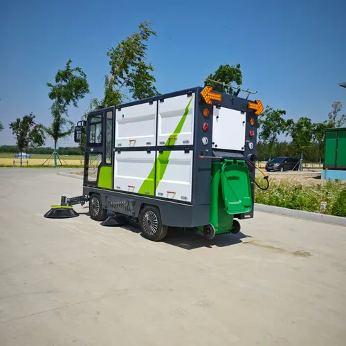 YJ Single Hanging Bin Fully Enclosed Ride-on Road Sweeper, Lithium Battery Municipal Street Cleaning Vehicle
