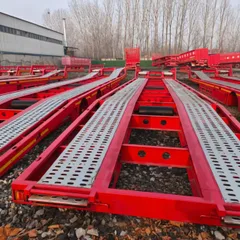 Low Flatbed Semi Trailer for Machinery Transport, Drop Deck Heavy Equipment Hauler Semi-Trailer