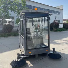 YJ-2000 Fully Enclosed Ride-on Floor Sweeper Lithium Battery Industrial Road Cleaning Vehicle
