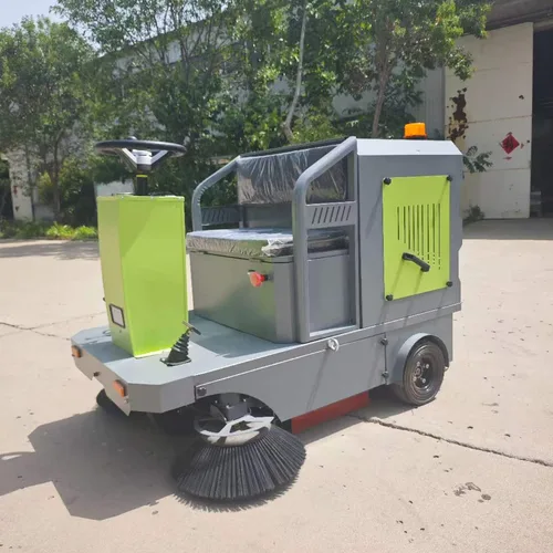 YJ-1500 Semi-enclosed Ride-on Floor Sweeper Maintenance-free Battery Industrial Road Cleaner