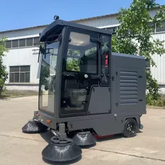 YJ-2000 Fully Enclosed Ride-on Floor Sweeper Lithium Battery Industrial Road Cleaning Vehicle