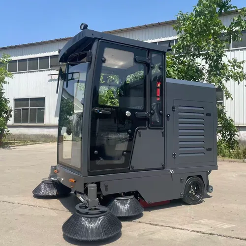 YJ-2000 Fully Enclosed Ride-on Floor Sweeper Lithium Battery Industrial Road Cleaning Vehicle