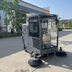 YJ-2000 Fully Enclosed Ride-on Floor Sweeper Lithium Battery Industrial Road Cleaning Vehicle