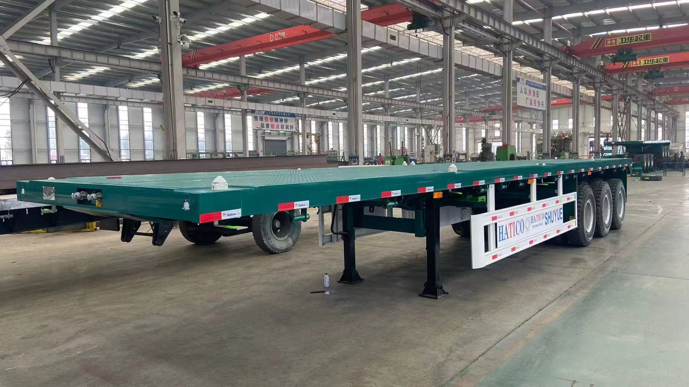 Tri-Axle Flatbed Container Semi Trailer 13m-16m Flat Bed Container Transport Trailer Factory Direct Price