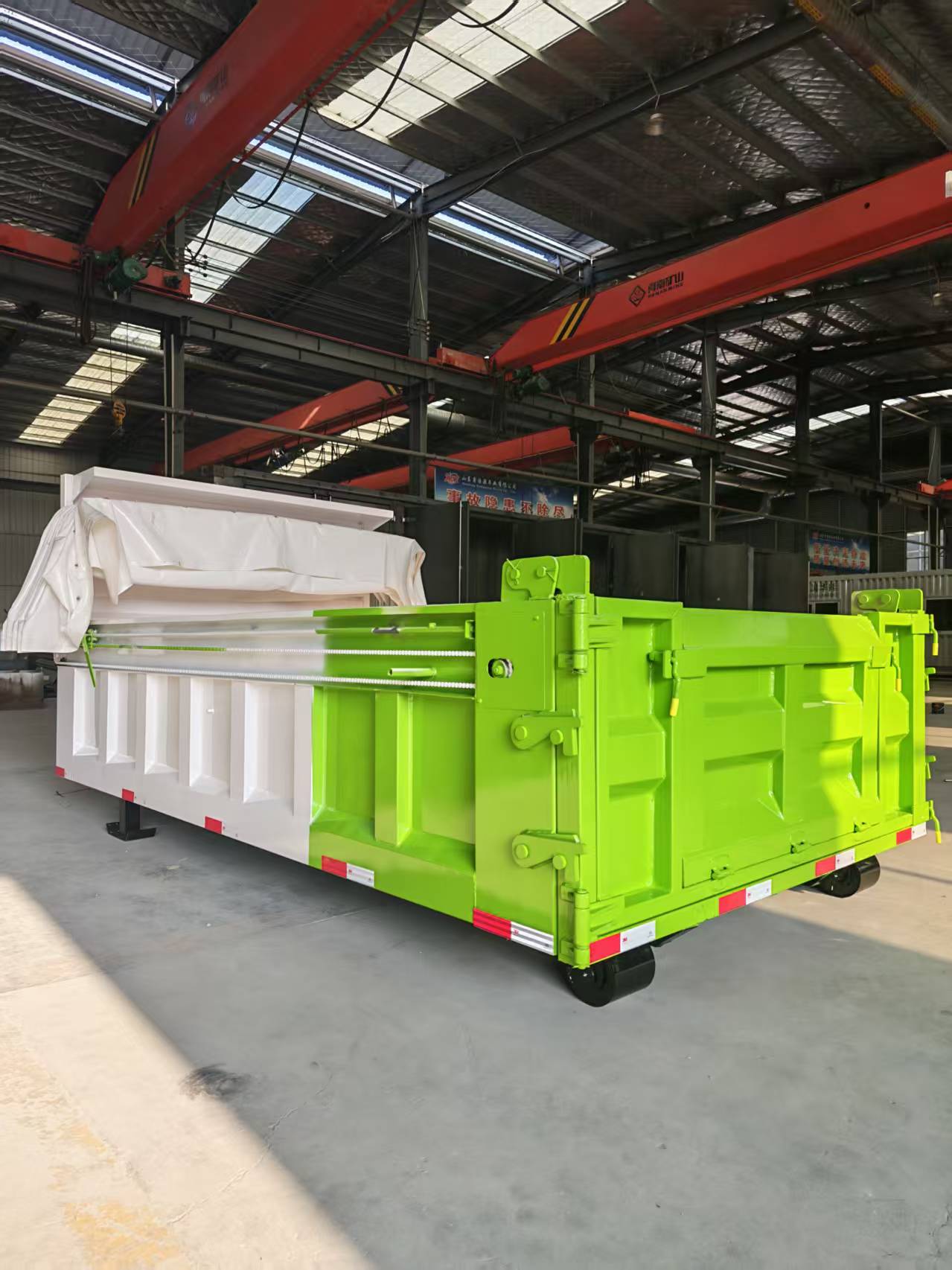 7CBM Hook Lift Waste Container 38002200800mm Roll Off Dumpster With 5mm Floor & Electric Tarpaulin Factory Price 18000 RMB