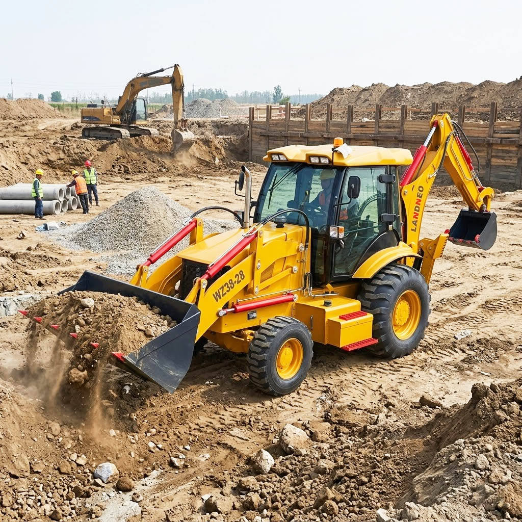 All terrain construction loader with comfortable cab and high efficiency