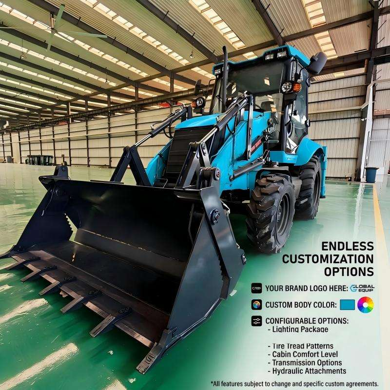 Mini retroexcavadora backhoe loader with strong digging power