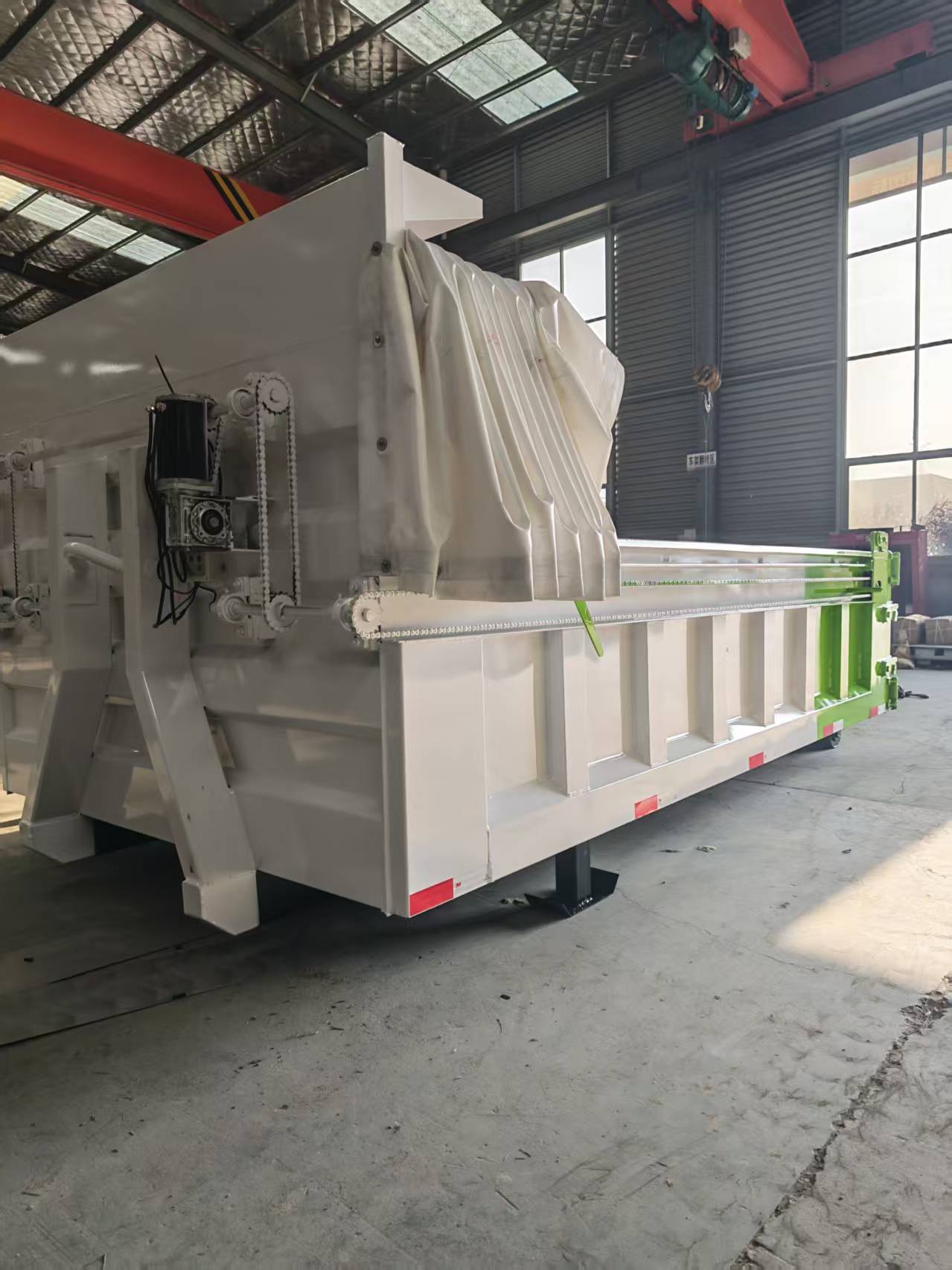 7CBM Hook Lift Waste Container 38002200800mm Roll Off Dumpster With 5mm Floor & Electric Tarpaulin Factory Price 18000 RMB