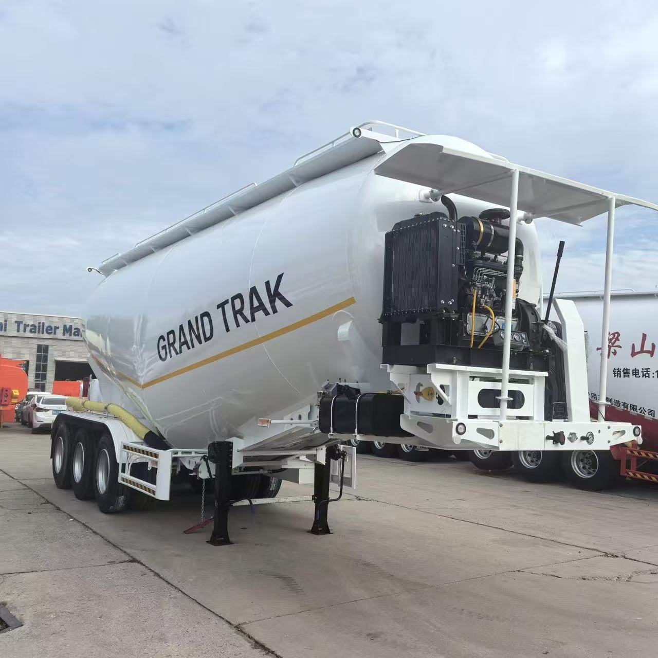 Export Horizontal Bulk Powder Material Tank Trailer 11000-135000mm Cement Transport Tank Semi-Trailer Multi Color Custom Dry Bulk Tank Trailer