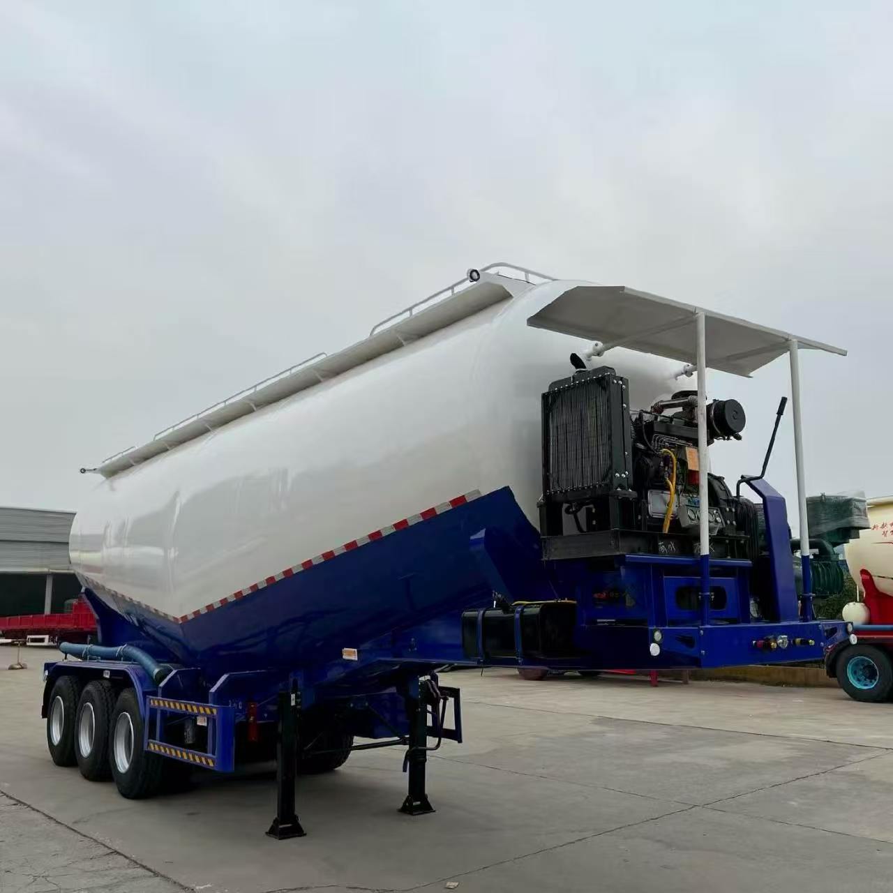 Export Horizontal Bulk Powder Material Tank Trailer 11000-135000mm Cement Transport Tank Semi-Trailer Multi Color Custom Dry Bulk Tank Trailer
