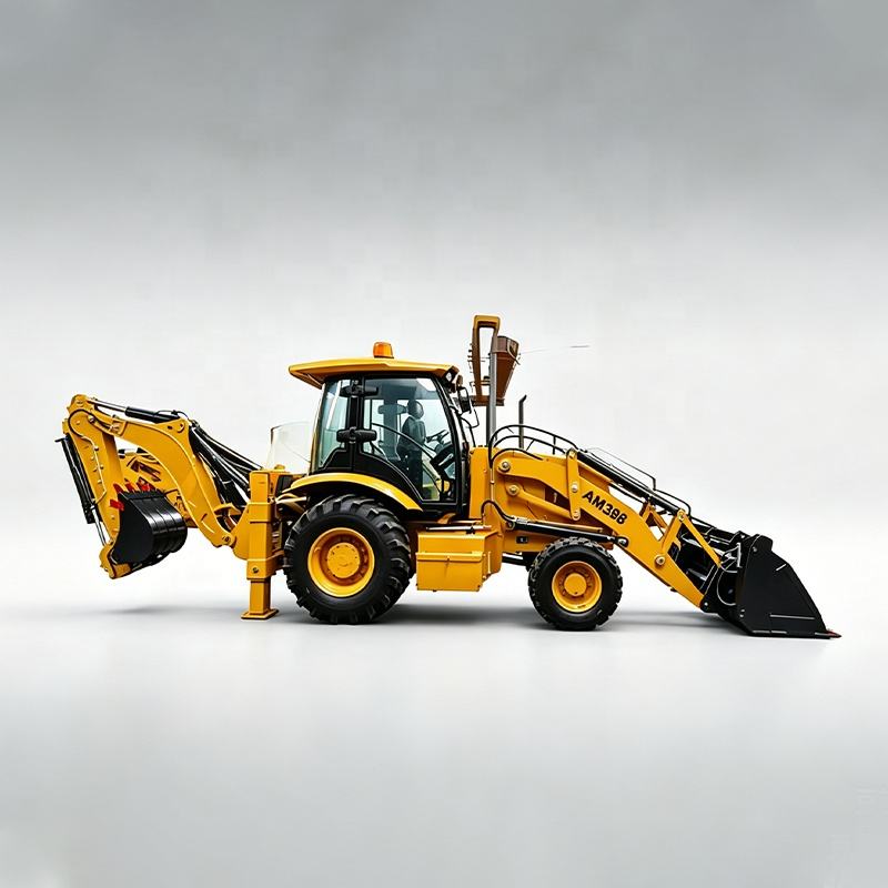 Heavy duty backhoe loader with Cummins engine and 4WD system