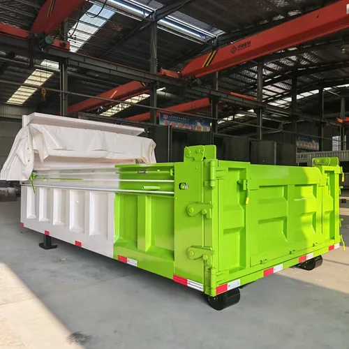 7CBM Hook Lift Waste Container 38002200800mm Roll Off Dumpster With 5mm Floor & Electric Tarpaulin Factory Price 18000 RMB