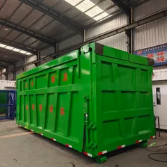 Custom Large Hydraulic Top Cover Hook Arm Muck Transfer Bin 30 Cubic Meter Engineering Waste Box Full Auto Hydraulic Enclosed Sanitation Roll Off Container