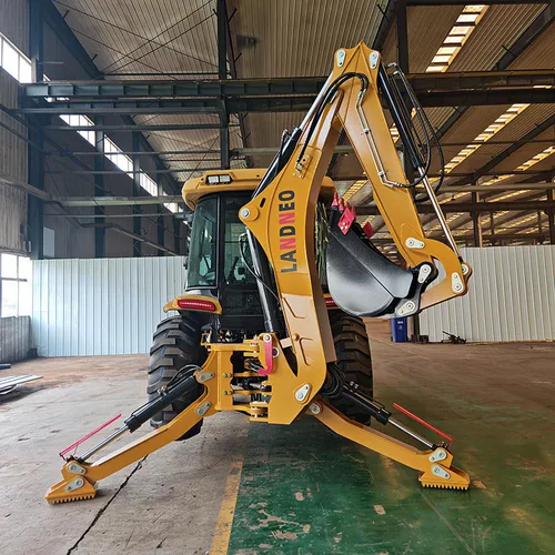 4 wheel drive backhoe loader for excavation and loading work