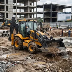 Cummins engine backhoe loader used for farmland digging and loading