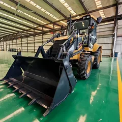 4x4 backhoe excavator loader performing multi-purpose earthmoving tasks