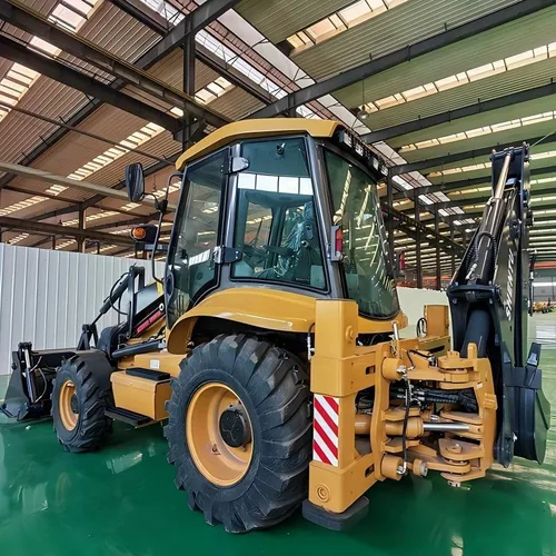 Euro 5 backhoe loader working on municipal engineering site