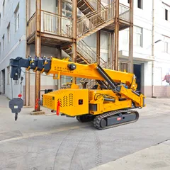 5Ton Large Capacity Crawler Spider Crane 0-360° Continuous Rotation Wide Rubber Track Hoist Low Ground Pressure Self-Propelled Heavy Lifting Machine For Factory & Curtain Wall