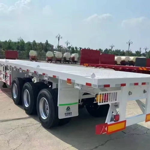 Tri-Axle Flatbed Container Semi Trailer 13m-16m Flat Bed Container Transport Trailer Factory Direct Price