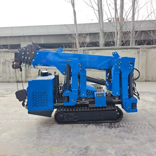 2Ton Narrow Body Elevator Accessible Spider Crane 0-360° Continuous Rotation Rubber Track Hoist Low Ground Pressure Self-Propelled Lifting Machine For Interior & Curtain Wall