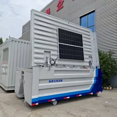 Custom Self-Generating Solar Hook Arm Decoration Waste Transfer Bin 8 Cubic Meter New Energy Hydraulic Sealed Cover Sanitation Roll Off Container No External Power Supply