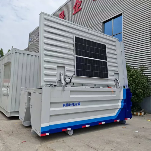 Custom Self-Generating Solar Hook Arm Decoration Waste Transfer Bin 8 Cubic Meter New Energy Hydraulic Sealed Cover Sanitation Roll Off Container No External Power Supply