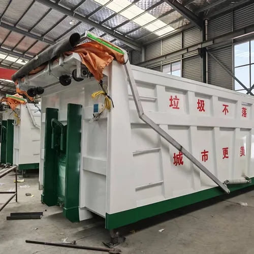 Custom Large Engineering Hook Arm Construction Waste Transfer Bin 30 Cubic Meter Muck Roll Off Box High Power Full Auto Electric Sealed Tarpaulin Sanitation Hook Lift Bin