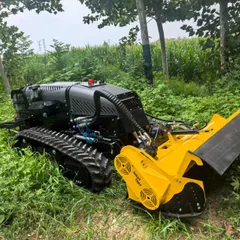 Fully hydraulic remote-controlled slope lawn mower